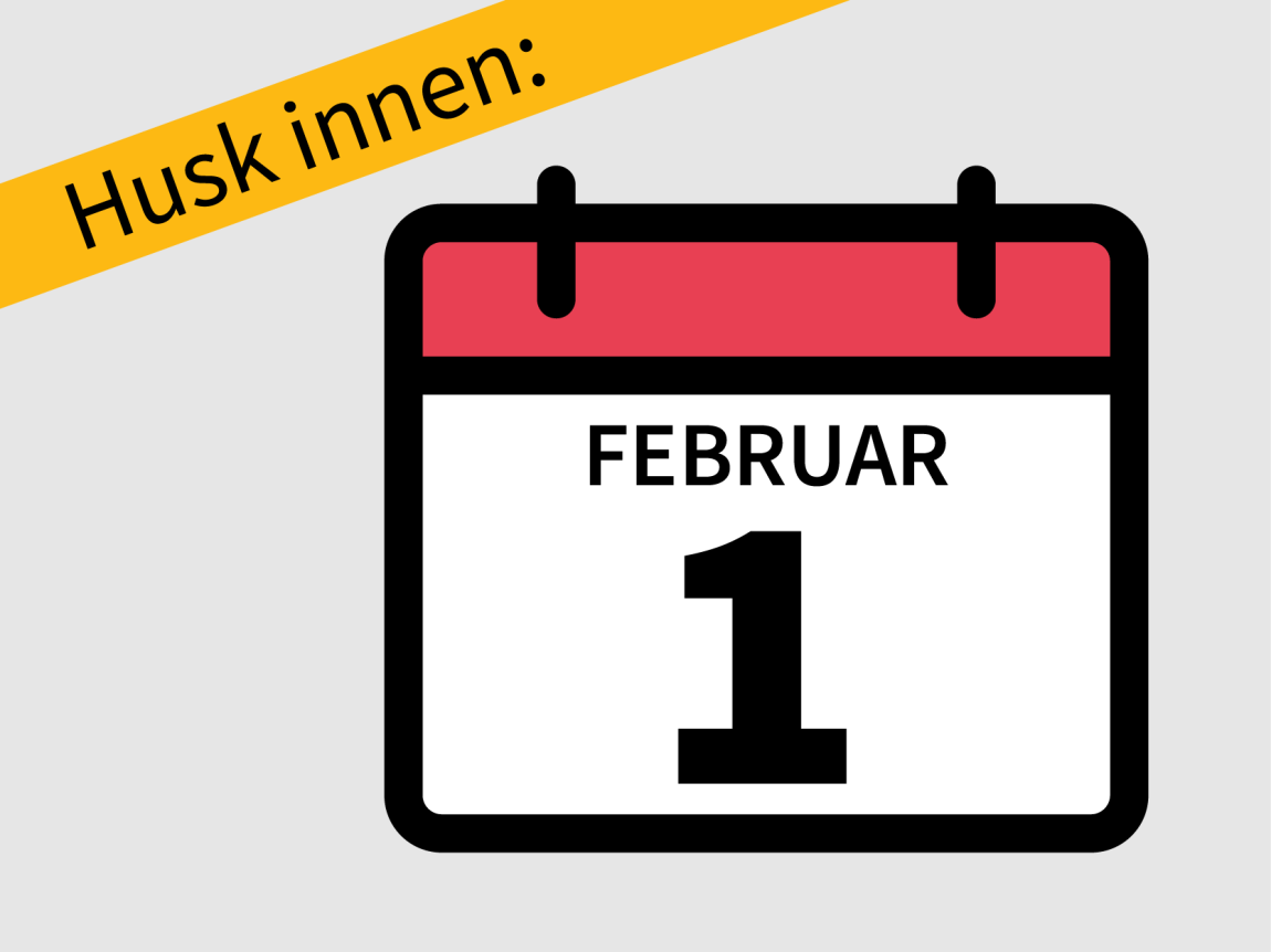 Illustrasjon av en kalender som viser første februar